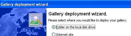 Deploy gallery wizard