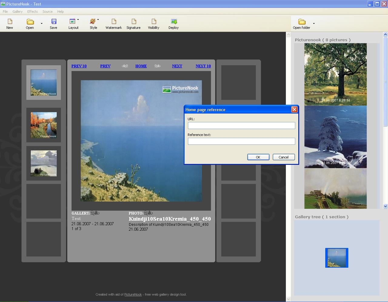 Picturenook layout with navigation
