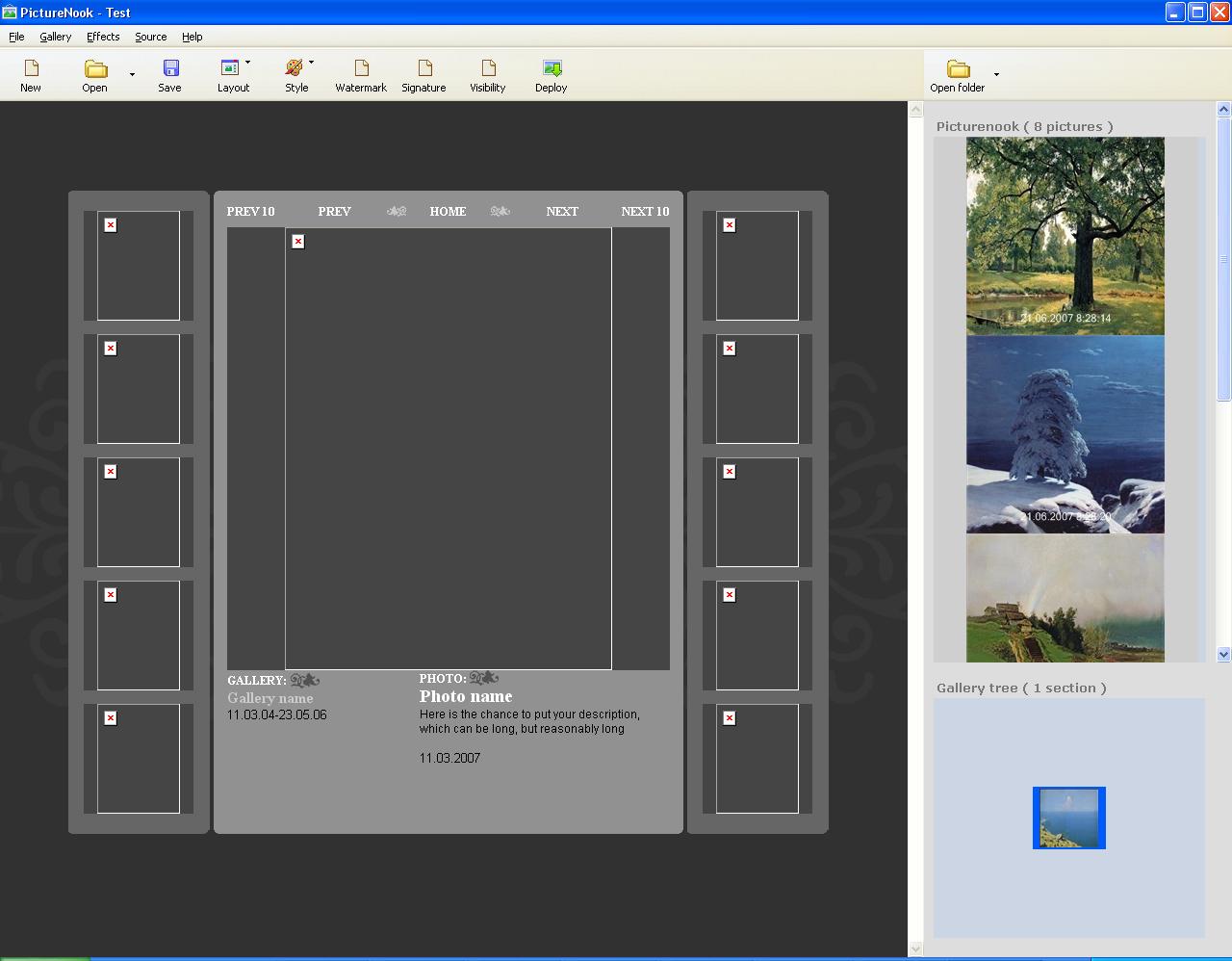 Picturenook layout with style