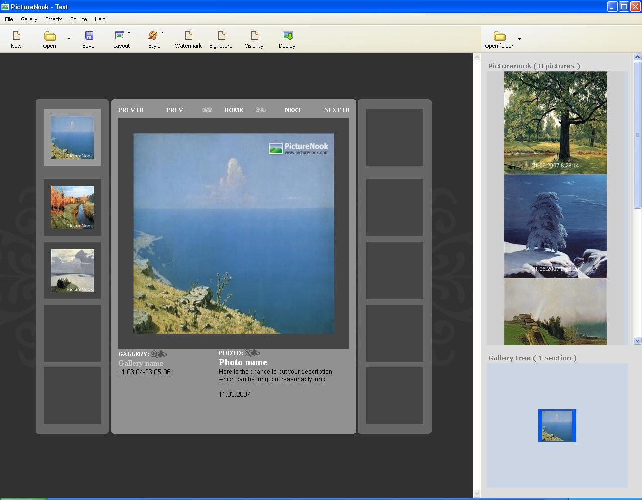 Picturenook layout with pictures